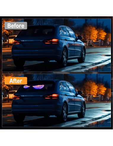 Luz LED Ojos de Diablo LECART para Parabrisas USB 10 Modos