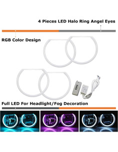 Anillos Halo LED RGB iJDMTOY para BMW E39 E46 - 4 Piezas 2