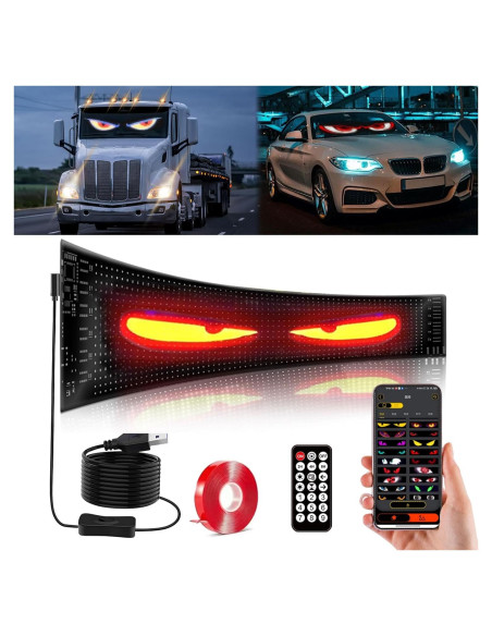 Luz Ojos del Diablo LZSlamp 19x133 cm LED Programable para Autos