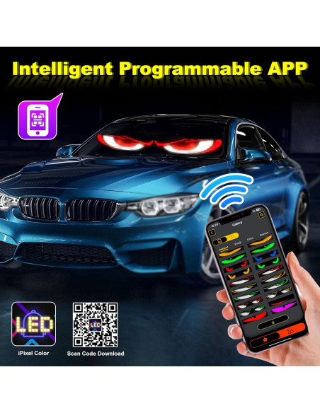 Luz Ojos del Diablo LZSlamp 19x133 cm LED Programable para Autos