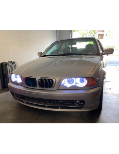 Anillos Halo LED RGB iJDMTOY para BMW E39 E46 - 4 Piezas