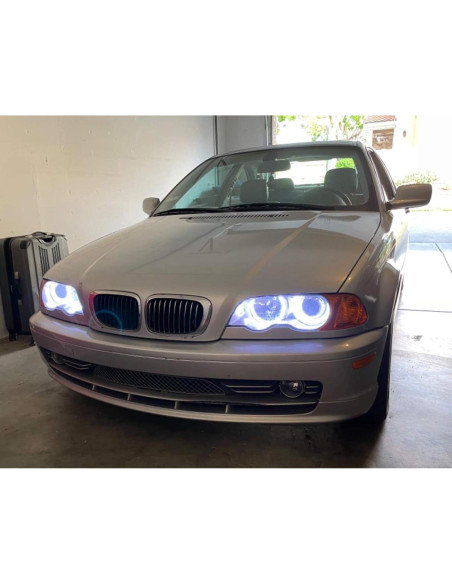 Anillos Halo LED RGB iJDMTOY para BMW E39 E46 - 4 Piezas