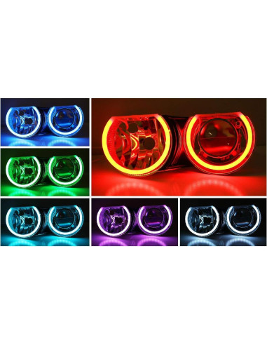 Anillos Halo LED RGB iJDMTOY para BMW E39 E46 - 4 Piezas