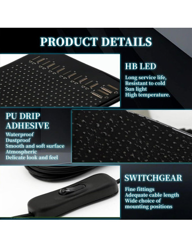 Luz LED Programable Ojos del Diablo Genérico 132.1x19.1 cm