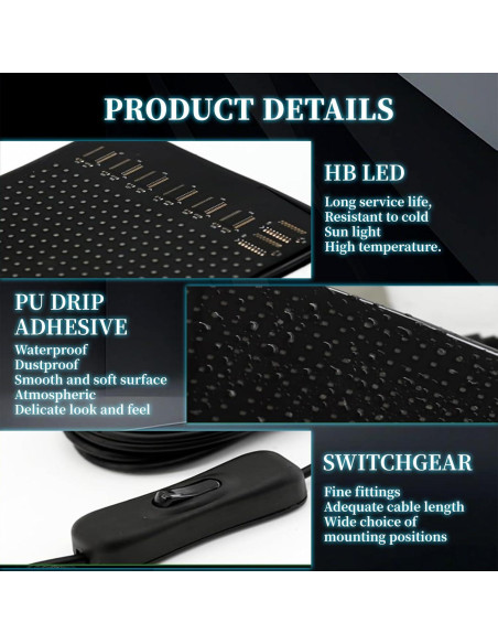 Luz LED Programable Ojos del Diablo Genérico 132.1x19.1 cm