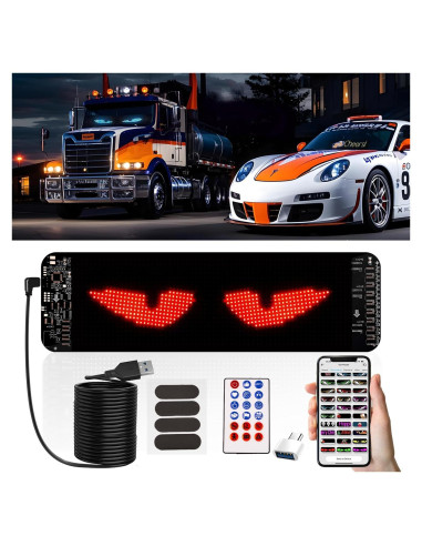 Luces Ojos LED Programables HHYUEYANG para Parabrisas 10x34.8cm