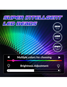 Luces Ojos LED Programables HHYUEYANG para Parabrisas 10x34.8cm 2