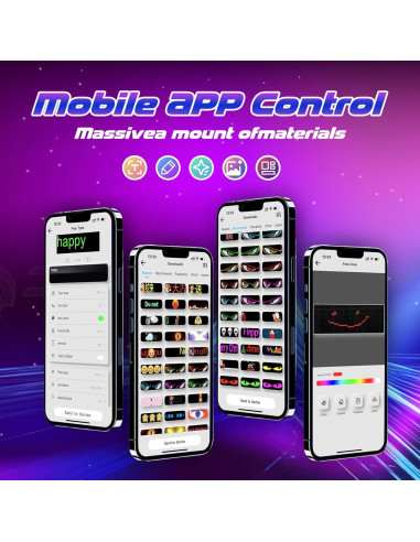 Luces Ojos LED Programables HHYUEYANG para Parabrisas 10x34.8cm