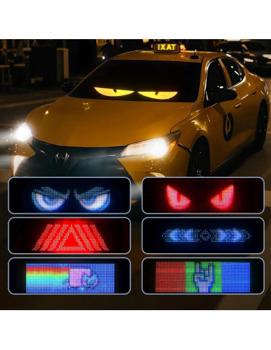 Luces Ojos LED Programables HHYUEYANG para Parabrisas 10x34.8cm