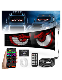 Ojos LED Animados FUNAER 52.36x7.56 Pulgadas para Coche