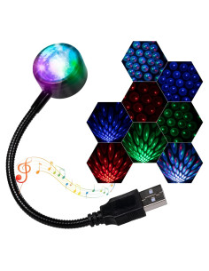 Luces de Techo LED USB LuxLumin, Proyector de Estrellas 4 Colores