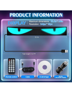 Barra de Luz LED CRILEAL 52.4"x7.56" RGB con Control Bluetooth 2