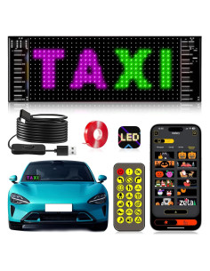 Cartel LED Programable JINRUIHAO 17cm Multicolor para Coche