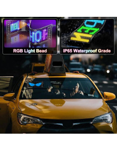 Cartel LED Programable JINRUIHAO 17cm Multicolor para Coche 2