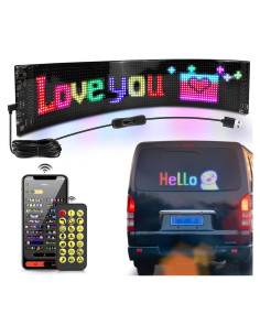 Cartel LED Programable para Auto Tlinkosta 38x10 cm Control APP