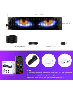 Cartel LED Programable para Auto Tlinkosta 38x10 cm Control APP 2