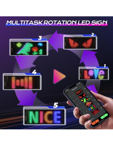 Señal LED Sanwo 17.78x7.62cm USB Bluetooth Programable