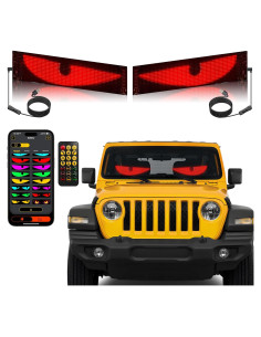 2 Piezas Ojos Diabólicos LED Programables UPONELED 38x10 cm