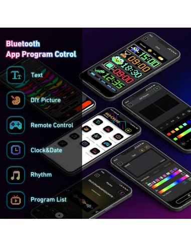 2 Piezas Ojos Diabólicos LED Programables UPONELED 38x10 cm