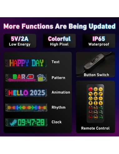 2 Piezas Ojos Diabólicos LED Programables UPONELED 38x10 cm