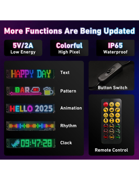 2 Piezas Ojos Diabólicos LED Programables UPONELED 38x10 cm