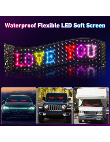 2 Piezas Ojos Diabólicos LED Programables UPONELED 38x10 cm