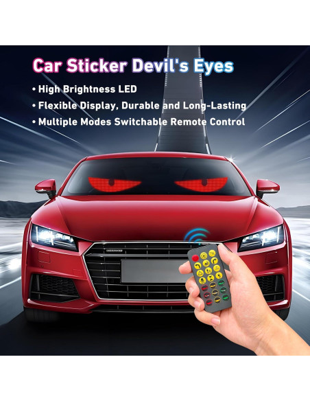 2 Piezas Ojos Diabólicos LED Programables UPONELED 38x10 cm