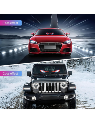 2 Piezas Ojos Diabólicos LED Programables UPONELED 38x10 cm