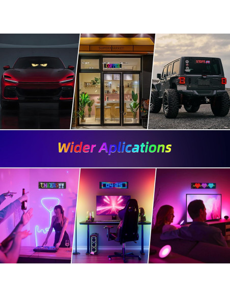 2 Piezas Ojos Diabólicos LED Programables UPONELED 38x10 cm