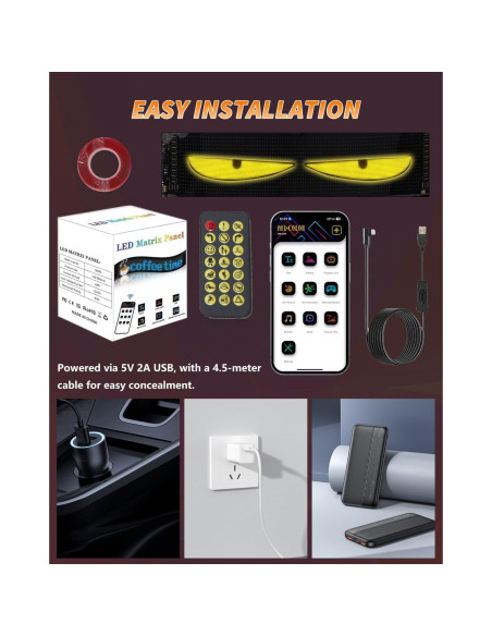 Luces LED Ojos de Diablo GSOWO 59.4x11.9cm Impermeables