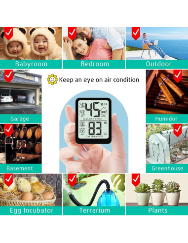 Termómetro Digital de Habitación Antonki - Higrómetro Interior