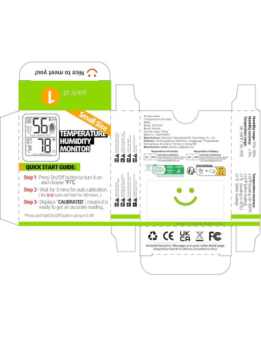 Termómetro Digital de Habitación Antonki - Higrómetro Interior