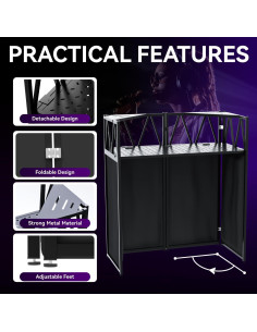 Soporte de mesa DJ portátil RDCMKL ajustable 101.6x50.8 cm 2