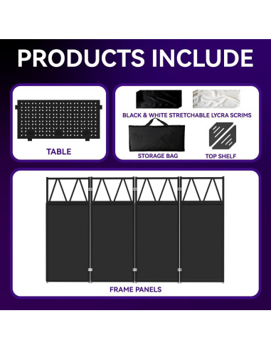 Soporte de mesa DJ portátil RDCMKL ajustable 101.6x50.8 cm
