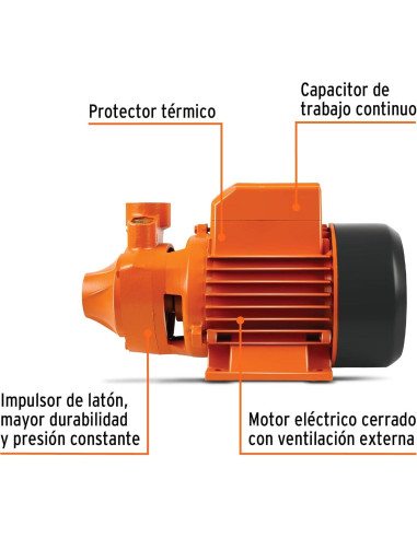 Bomba de Agua Periférica Eléctrica Truper BOAP-1/2 1/2 HP