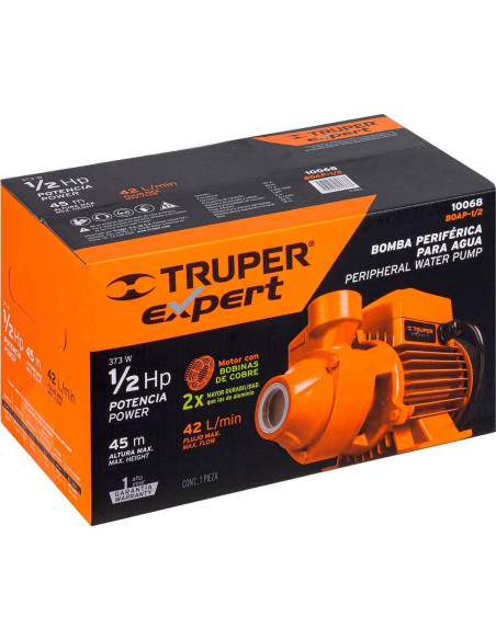 Bomba de Agua Periférica Eléctrica Truper BOAP-1/2 1/2 HP