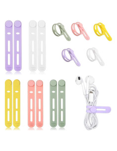 10 Correas de Silicona SQRUIHAO para Organizar Cables 7.62 cm