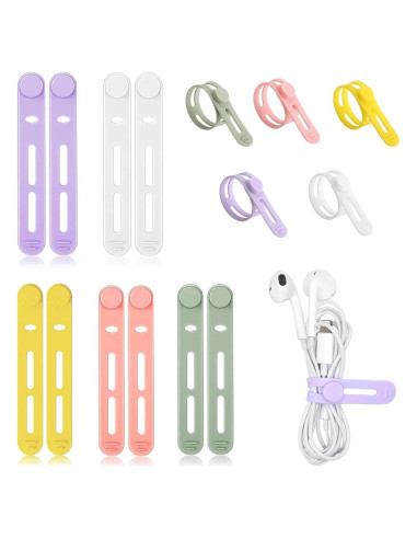 10 Correas de Silicona SQRUIHAO para Organizar Cables 7.62 cm