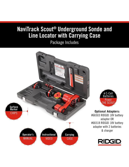 Localizador de Tuberías RIDGID NaviTrack Scout 19238 Compacto