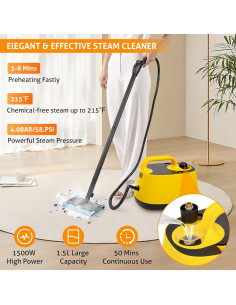Limpiador a Vapor WICHEMI 1500W 1.5L con 26 Accesorios 2