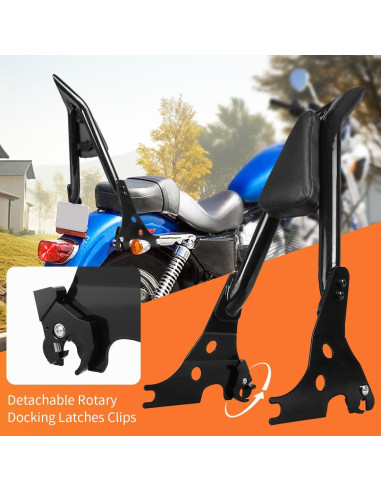 AUFER Sissy Bar Desmontable para Pasajeros Sportster 2004-2023