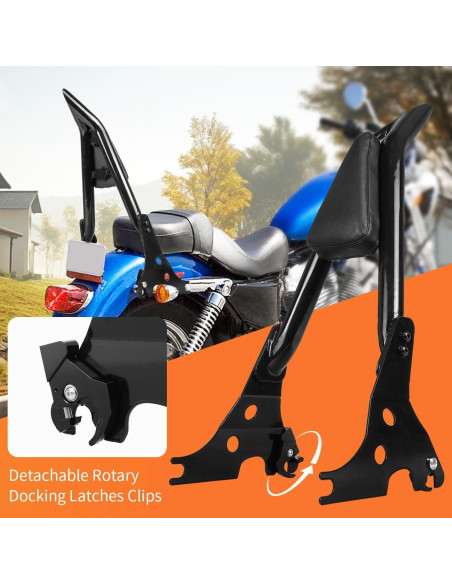 AUFER Sissy Bar Desmontable para Pasajeros Sportster 2004-2023