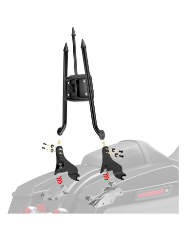 Respaldo Sissy Bar Mofun 79 cm Negro Brillante para Harley 2009-2025