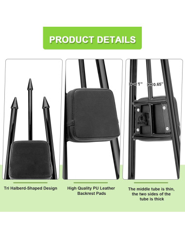 Respaldo Sissy Bar Mofun 79 cm Negro Brillante para Harley 2009-2025