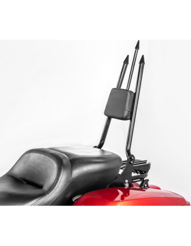Respaldo Sissy Bar Mofun 79 cm Negro Brillante para Harley 2009-2025