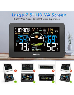 Estación Meteorológica Inalámbrica Brataste con Sensor Externo 2