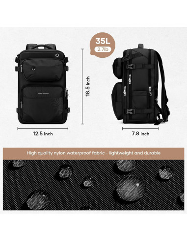 Mochila de Viaje Maelstrom 35L Impermeable para Laptop 17"