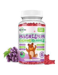 Gomitas de Magnesio Glicinato ReviNutra 60ct Uva Sin Azúcar