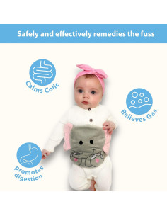 Abrazo de Barriga Bebon Elefante - Almohadilla Térmica para Bebés 2