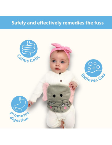 Abrazo de Barriga Bebon Elefante - Almohadilla Térmica para Bebés